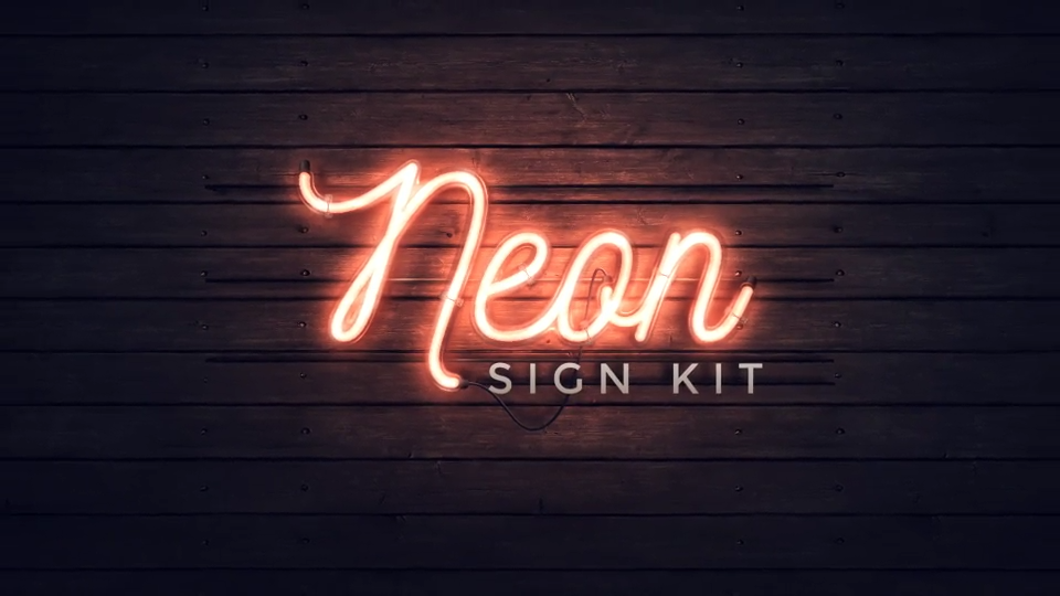 制作霓虹灯文字Logo工具包 Neon Sign Kit V2.1