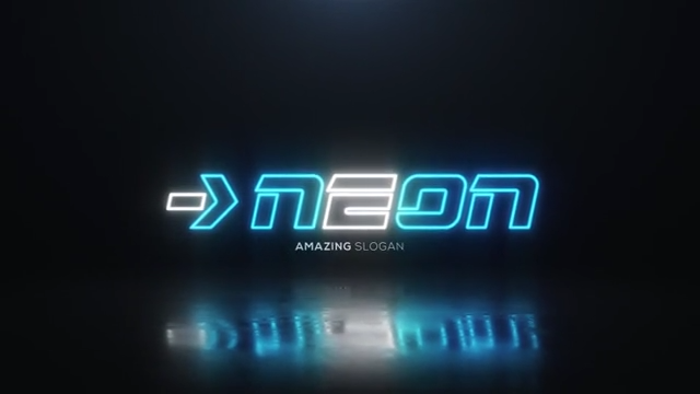 AE模板：霓虹灯LOGO标志片头 Neon Logo